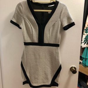 Black and white mini dress